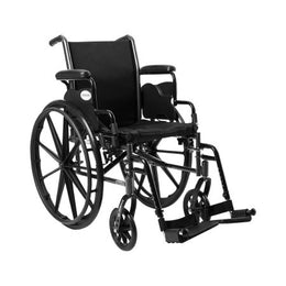 McKesson Lightweight Wheelchair McKesson Dual Axle Desk Length Arm Swing-Away Footrest Black Upholstery 16 Inch Seat Width Adult 300 lbs. Weight Capacity - Each - 146-K316DDA-SF-EA