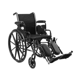 McKesson Lightweight Wheelchair McKesson Dual Axle Desk Length Arm Swing-Away Elevating Legrest Black Upholstery 16 Inch Seat Width Adult 300 lbs. Weight Capacity - Each - 146-K316DDA-ELR-EA