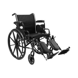 McKesson Lightweight Wheelchair McKesson Dual Axle Desk Length Arm Swing-Away Elevating Legrest Black Upholstery 18 Inch Seat Width Adult 300 lbs. Weight Capacity - Each - 146-K318DDA-ELR-EA