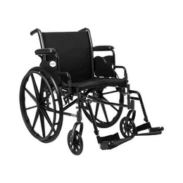 McKesson Lightweight Wheelchair McKesson Dual Axle Desk Length Arm Swing-Away Footrest Black Upholstery 20 Inch Seat Width Adult 300 lbs. Weight Capacity - Each - 146-K320DDA-SF-EA