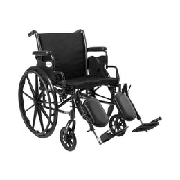 McKesson Lightweight Wheelchair McKesson Dual Axle Desk Length Arm Swing-Away Elevating Legrest Black Upholstery 20 Inch Seat Width Adult 300 lbs. Weight Capacity - Each - 146-K320DDA-ELR-EA