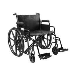 McKesson Bariatric Wheelchair McKesson Dual Axle Desk Length Arm Swing-Away Footrest Black Upholstery 24 Inch Seat Width Adult 450 lbs. Weight Capacity - Each - 146-STD24ECDDA-SF-EA