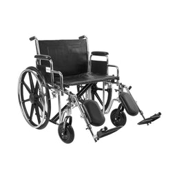McKesson Bariatric Wheelchair McKesson Dual Axle Desk Length Arm Swing-Away Elevating Legrest Black Upholstery 24 Inch Seat Width Adult 450 lbs. Weight Capacity - Each - 146-STD24ECDDA-ELR-EA