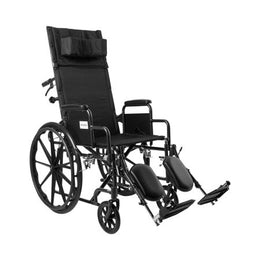 McKesson Reclining Wheelchair McKesson Desk Length Arm Swing-Away Elevating Legrest Black Upholstery 18 Inch Seat Width Adult 300 lbs. Weight Capacity - Each - 146-SSP18RBDDA-EA
