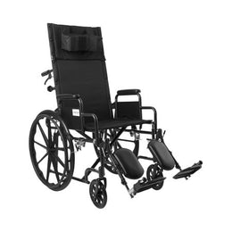 McKesson Reclining Wheelchair McKesson Desk Length Arm Swing-Away Elevating Legrest Black Upholstery 20 Inch Seat Width Adult 350 lbs. Weight Capacity - Each - 146-SSP20RBDDA-EA