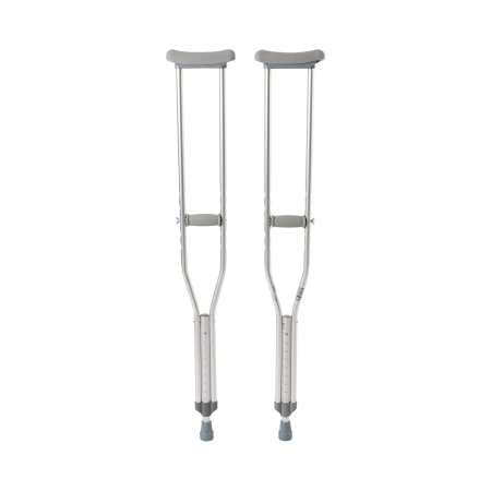 McKesson Underarm Crutches McKesson Aluminum Frame Adult 350 lbs. Weight Capacity Push Button / Wing Nut Adjustment - Case of 16 - 146-10400-8-CS