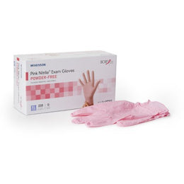 McKesson Exam Glove McKesson Pink Nitrile® X-Large NonSterile Nitrile Standard Cuff Length Textured Fingertips Pink Not Rated - Box of 230 - 14-6NPNK8-BX