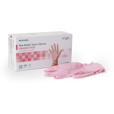 McKesson Exam Glove McKesson Pink Nitrile® X-Large NonSterile Nitrile Standard Cuff Length Textured Fingertips Pink Not Rated - Case of 2300 - 14-6NPNK8-CS