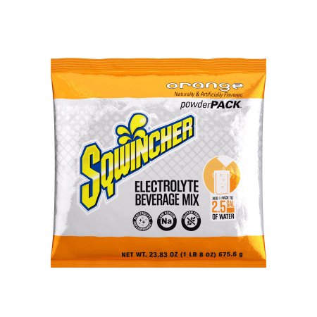Kent Precision Foods Oral Electrolyte Solution Sqwincher® Powder Pack® Orange Flavor 23.83 oz. Electrolyte - Case of 32 - 159016041-CS
