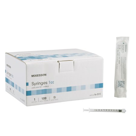 McKesson General Purpose Syringe McKesson Luer Lock Tip Without Safety - Box of 100 - 16-S1C-BX