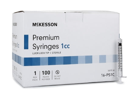 McKesson General Purpose Syringe McKesson Luer Lock Tip Without Safety - Case of 1800 - 16-PS1C-CS