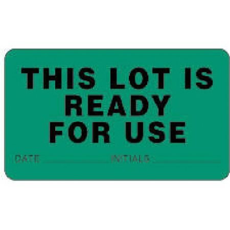 Precision Dynamics Pre-Printed Label Laboratory Use Green Paper This Lot Is Ready For Use Black Quality Control Label 1-3/4 X 3 Inch - Roll of 1 - 59704159-RL