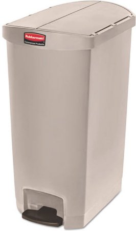 RJ Schinner Co Trash Can Rubbermaid® Slim Jim® 18 gal. Rectangular Beige Plastic Step On - Each - 1883551-EA