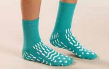 Alba Healthcare Slipper Socks Confetti Treads® Large Mocha Ankle High - Case of 48 - 90205-CS
