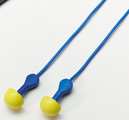 3M Ear Plugs 3M™ E-A-R™ EXPRESS™ Pod Plugs™ Corded One Size Fits Most Yellow / Blue - Case of 400 - 311-1114-CS