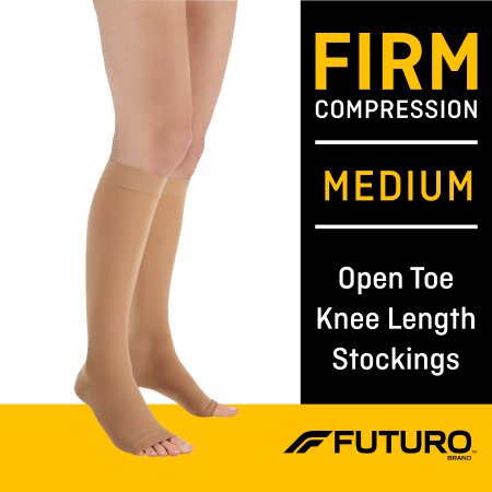 3M Compression Stocking 3M™ Futuro™ Knee High Medium Beige Open Toe - Each - 71033EN-EA