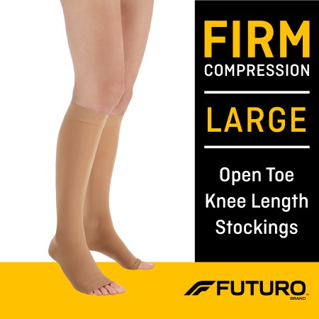 3M Compression Stocking 3M™ Futuro™ Knee High Large Beige Open Toe - Each - 71050EN-EA