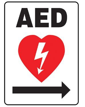 Accuform Signs Wall Sign First Aid Sign Accuform® AED w/Symbol - Each - MFSD417VP-EA