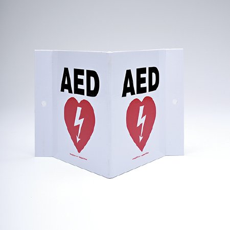 Accuform Signs Wall Sign First Aid Sign Projection™ AED w/Symbol - Each - PSP609-EA