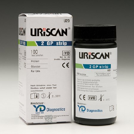 Biosys Labs Reagent Test Strip Uriscan® Glucose, Protein For Urinalysis 100 per Bottle - BT/100 - U20-BT