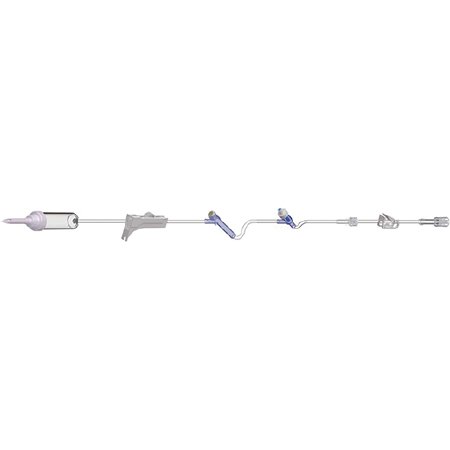 Amsino International Primary IV Administration Set AMSafe® Gravity 2 Ports 60 Drops / mL Drip Rate Without Filter 89 Inch Tubing - Case of 50 - 608305-CS