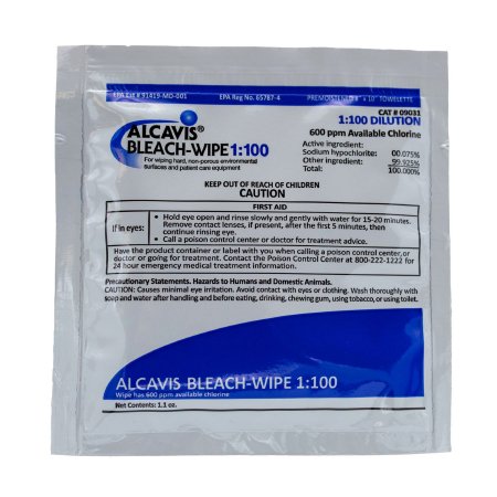 Angelini Pharma Inc Alcavis® Surface Disinfectant Cleaner Premoistened Manual Pull Wipe 100 Count Individual Packet Scented NonSterile - Case of 800 - 09031-100-CS