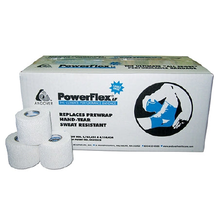 Andover Coated Products Cohesive Bandage PowerFlex® 2 Inch X 6 Yard Self-Adherent Closure White NonSterile 23 lbs. Tensile Strength - Case of 24 - 4820WH-024-CS