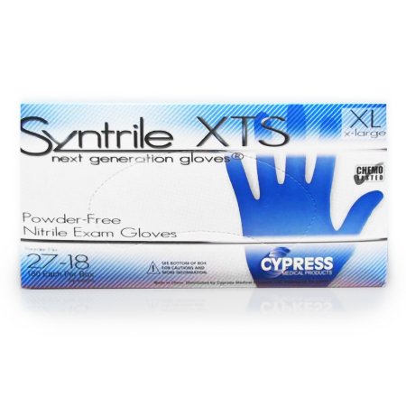 McKesson Medical Surgical Exam Glove Syntrile® XTS X-Large NonSterile Nitrile Standard Cuff Length Textured Fingertips Blue Chemo Tested - Case of 2000 - 27-18-CS