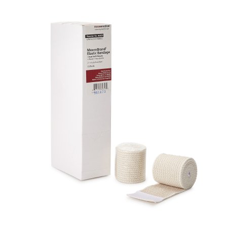 McKesson Elastic Bandage McKesson 2 Inch X 4-1/2 Yard Double Hook and Loop Closure Tan NonSterile Standard Compression - Case of 50 - 80858-CS