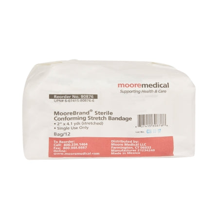 McKesson Conforming Bandage McKesson 2 Inch X 4-1/10 Yard 1 per Pack Sterile Roll Shape - Bag of 12 - 80876-BG