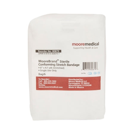McKesson Conforming Bandage McKesson 6 Inch X 4-1/10 Yard 1 per Pack Sterile Roll Shape - Bag of 6 - 80879-BG