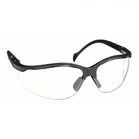 Pyramex Safety Glasses with Readers Venture II™ Adjustable Temple Clear Tint Polycarbonate Lens Black Frame Over Ear One Size Fits Most - Case of 6 - SB1810R30-CS