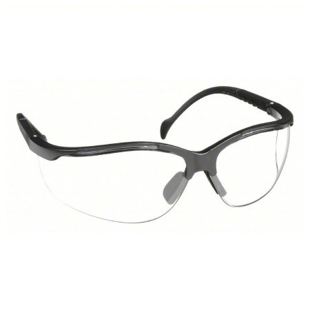 Pyramex Safety Glasses Venture II™ Adjustable Temple Clear Tint Polycarbonate Lens Black Frame Over Ear One Size Fits Most - Case of 12 - SB1810S-CS