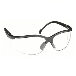 Pyramex Safety Glasses Venture II™ Adjustable Temple Clear Tint Polycarbonate Lens Black Frame Over Ear One Size Fits Most - Case of 12 - SB1810S-CS