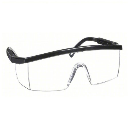Pyramex Safety Glasses Integra Adjustable Temple Anti-scratch Coating Clear Tint Polycarbonate Lens Black Frame Over Ear One Size Fits Most - Each - SB410S-EA