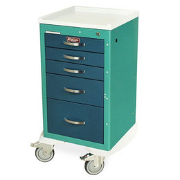 Harloff Anesthesia Cart Mini Line Steel 19.5 X 25 X 52.5 Inch (3) 3 Inch, (1) 6 Inch, (1) 9 Inch Drawers, 12.6 X 16.75 Inch Internal Drawer - Each - 3245K-EA