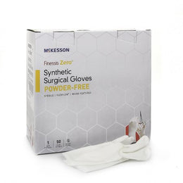 McKesson Surgical Glove McKesson Finessis Zero® Size 9 Sterile Flexylon® Synthetic Standard Cuff Length Micro-Textured White Chemo Tested - Case of 200 - 14-92090-CS
