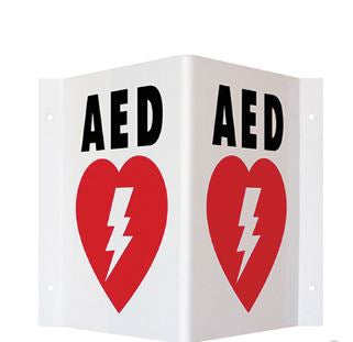 HeartStation Wall Sign First Aid Sign Accuform® AED w/Symbol - Case of 10 - TSP-CS