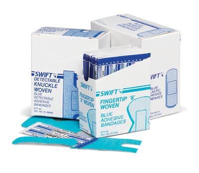 Honeywell Safety Products Adhesive Strip 2-1/2 X 3-1/4 Inch Fabric Fingertip Blue Sterile - Box of 25 - 017700-BX