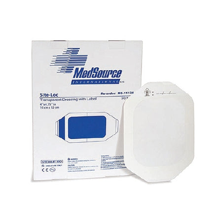 MedSource International Transparent Film Dressing Site-Loc 2-3/8 X 2-3/4 Inch Frame Style Delivery Rectangle Sterile - Case of 400 - MS-11121-CS