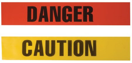 Safety Flag Pre-Printed Label Safety Flag™ Warning Label Yellow Tape Caution Black 3 X 1000 Inch - Each - CBT3F-3-EA