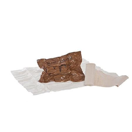 Tactical Medical Solutions Inc Trauma Pressure Dressing with Wrap Blast® 6-1/2 Inch X 1.6 Yard Hook and Loop Closure Tan / White Sterile Standard Compression - Each - BLAST-EA