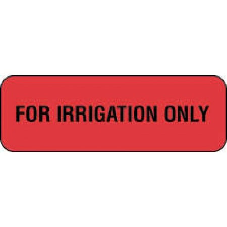 Precision Dynamics Pre-Printed Label Laboratory Use Fluorescent Red Paper FOR IRRIGATION ONLY Black Safety and Instructional 1/2 X 1-1/2 Inch - Roll of 1000 - 59705962-RL