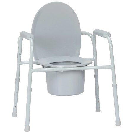 McKesson Commode Chair McKesson Fixed Arms Steel Frame Back Bar 13-3/4 Inch Seat Width 350 lbs. Weight Capacity - Case of 4 - 146-11105N-4-CS