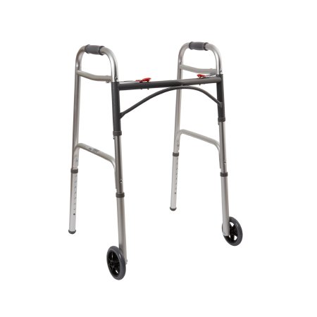McKesson Folding Walker Adjustable Height McKesson Aluminum Frame 350 lbs. Weight Capacity 32 to 39 Inch Height - Case of 4 - 146-10210-4-CS