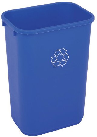 Grainger Recycling Container Tough Guy 10-1/4 gal. Rectangular Blue Plastic Open Top - Each - 4UAU6-EA