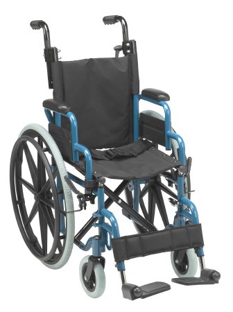Drive Medical Wheelchair Wallaby Desk Length Arm Swing-Away Footrest Black Upholstery 14 Inch Seat Width Pediatric 80 lbs. Weight Capacity - Each - WB1400-2GJB-EA