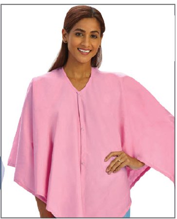 Fashion Seal Uniforms Exam Cape Simply Soft® Pink One Size Fits Most Front Opening Snap Closure Female - Each - 740-EA