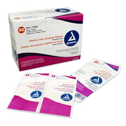 Dynarex Surgical Glove Dynarex Size 8 Sterile Latex Standard Cuff Length Fully Textured Ivory Not Chemo Approved - Case of 200 - 2380-CS