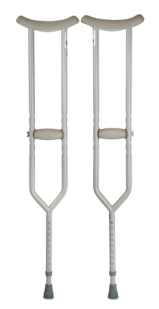McKesson Underarm Crutches McKesson Steel Frame Adult 500 lbs. Weight Capacity Push Button / Wing Nut Adjustment - Pair - 146-10406-PR